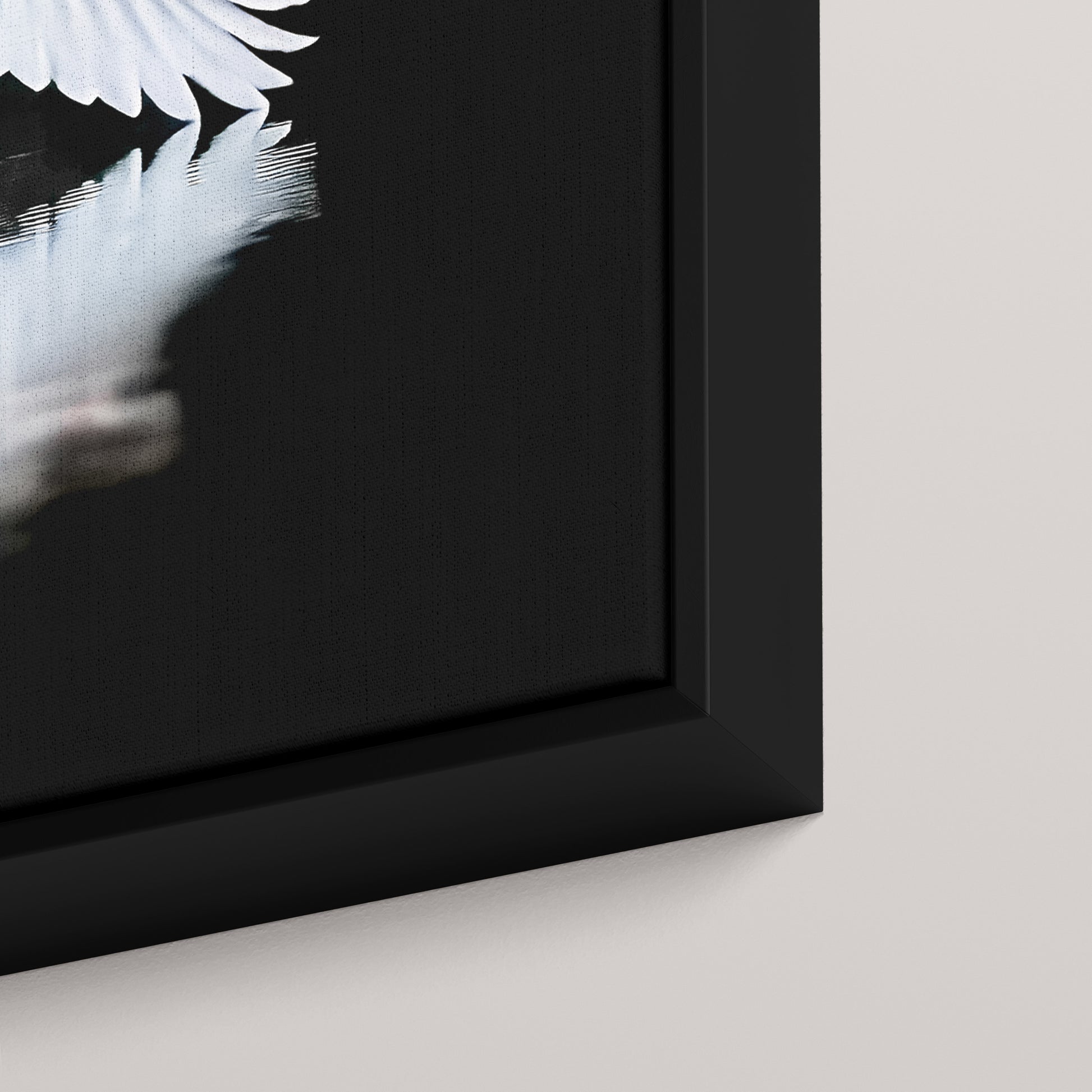 The Low Ascent — Detail closeup, black frame (right edge)