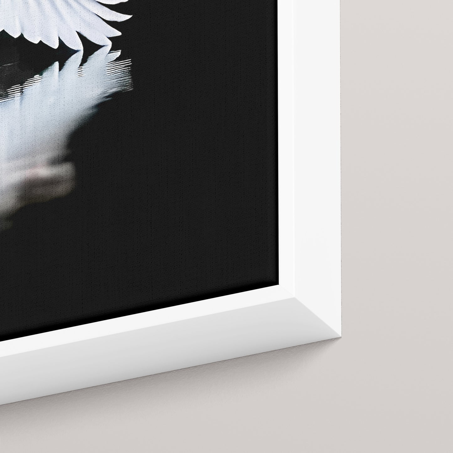 The Low Ascent — Detail closeup, white frame (right edge)