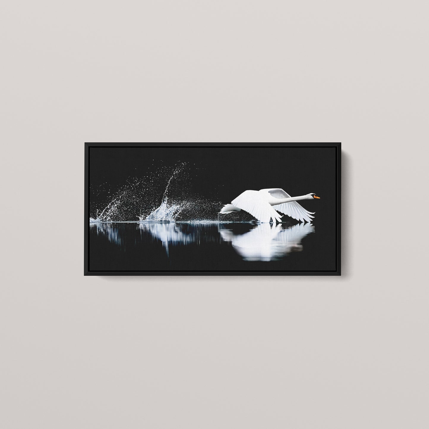 The Low Ascent — Black framed canvas, 24x60" (front view)