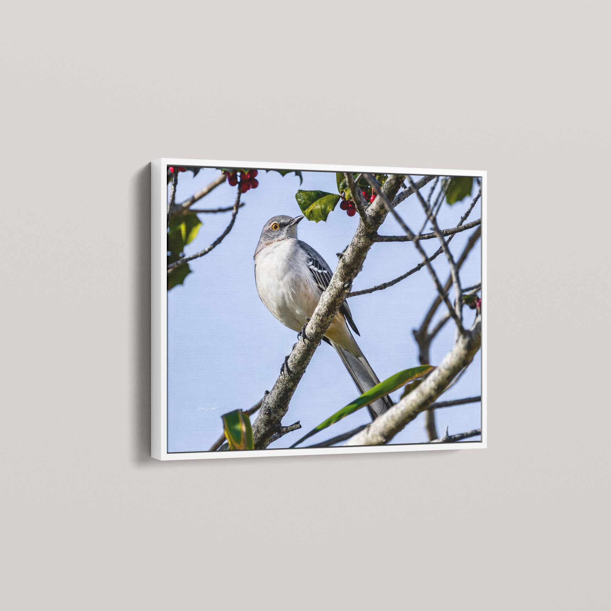 Dressed for Autumn (Open Edition) — White framed canvas mockup