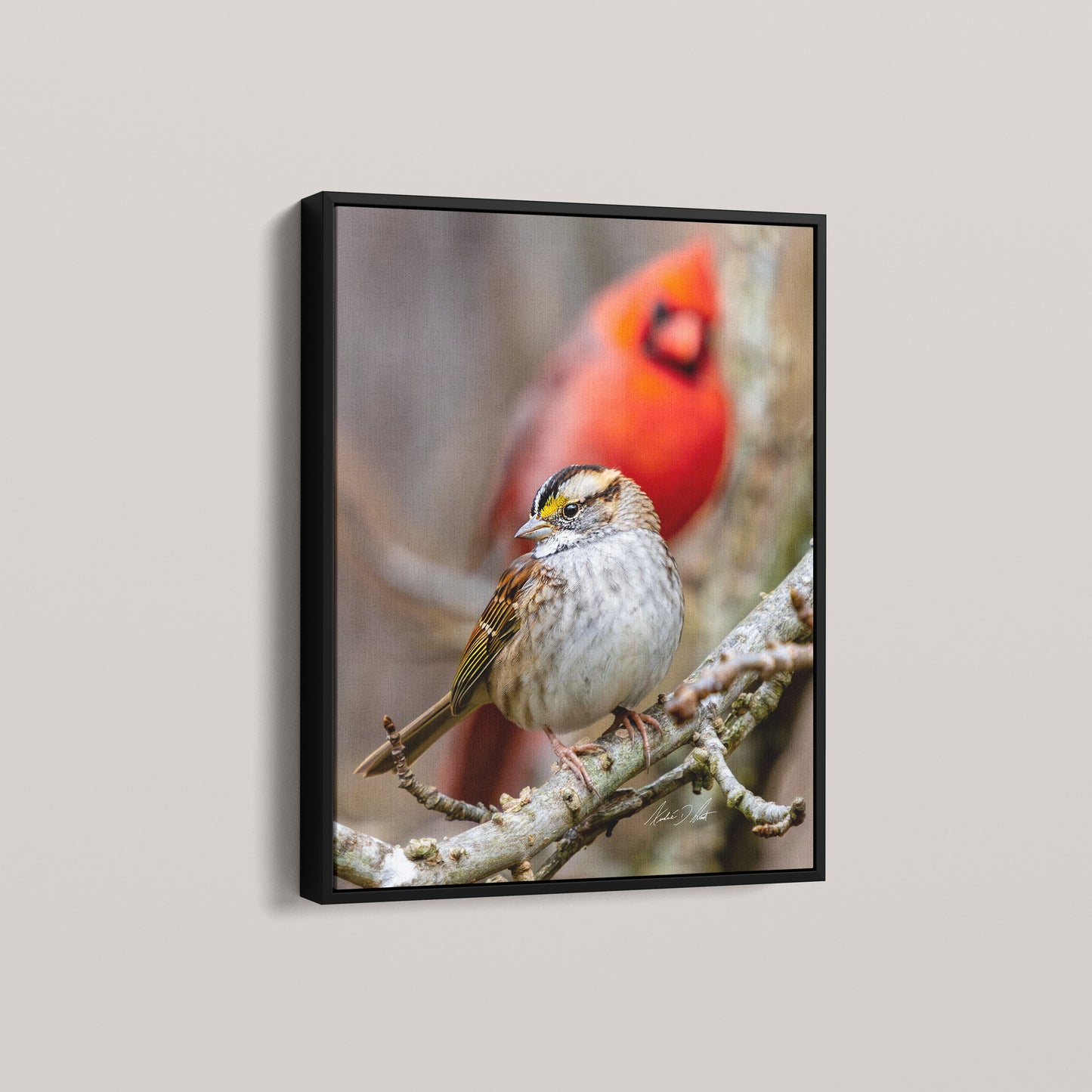Two Notes (Open Edition) — Black framed canvas mockup