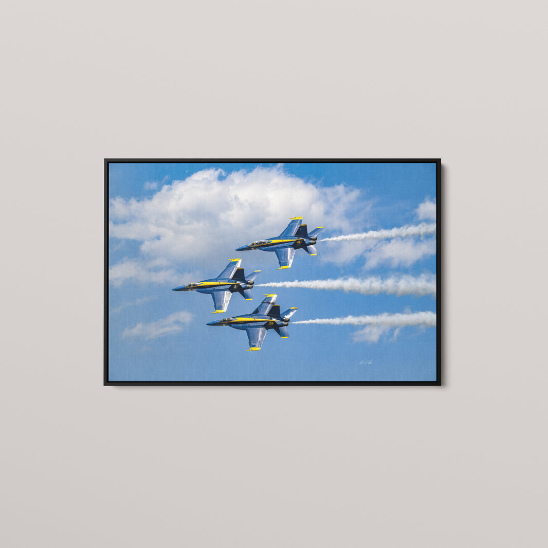 Left Echelon (Open Edition) — Black framed canvas mockup