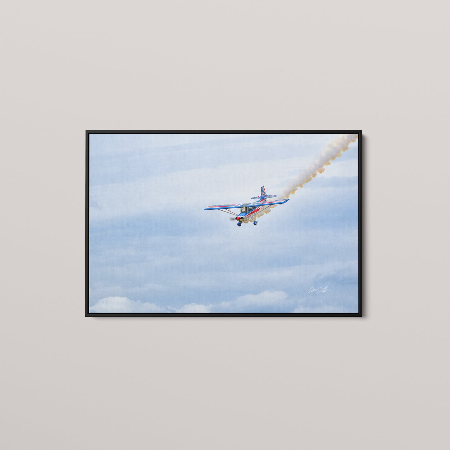 Smoke On — Black framed canvas mockup