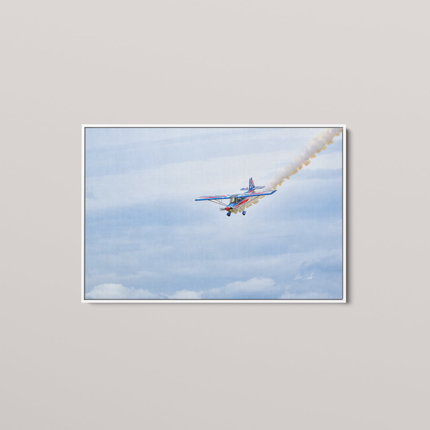 Smoke On — White framed canvas mockup