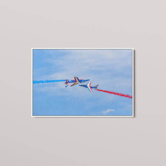Opposing Colors — White framed canvas mockup