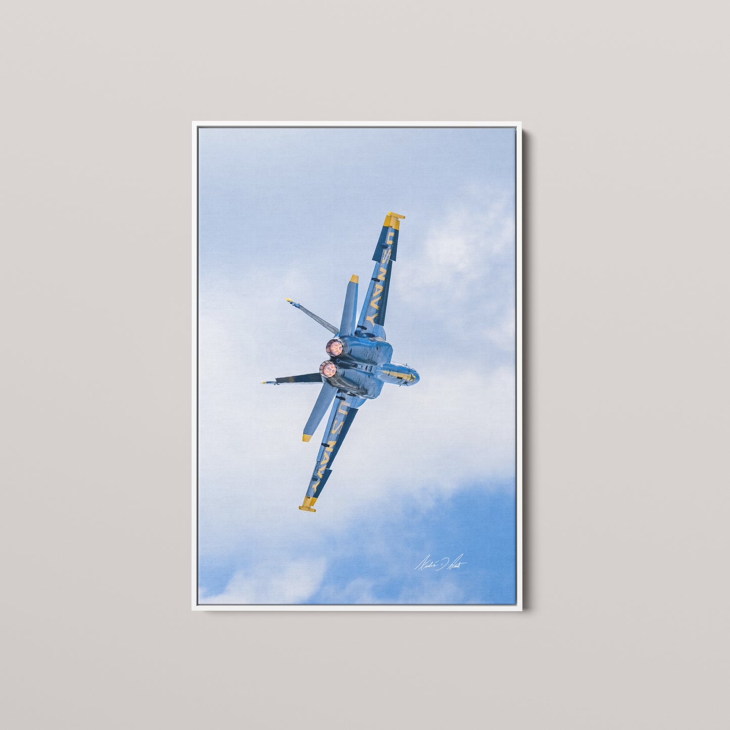 Full Burner (Open Edition) — White framed canvas mockup