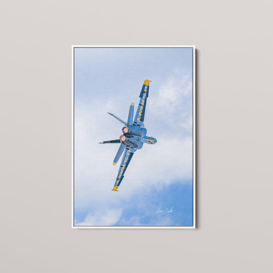 Full Burner (Open Edition) — White framed canvas mockup