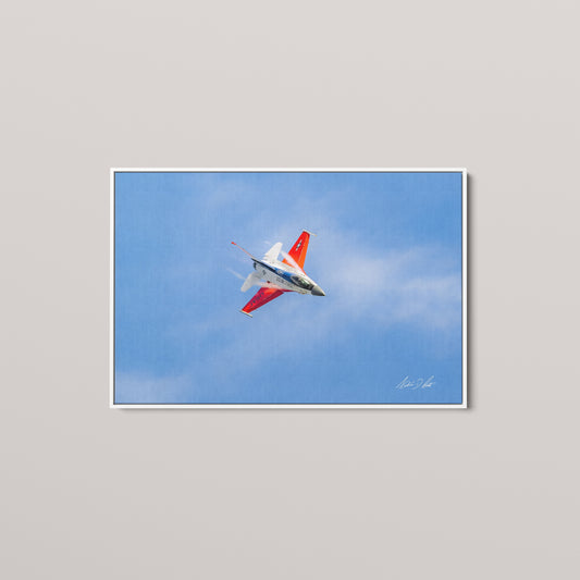 The Viper Turn — White framed canvas mockup