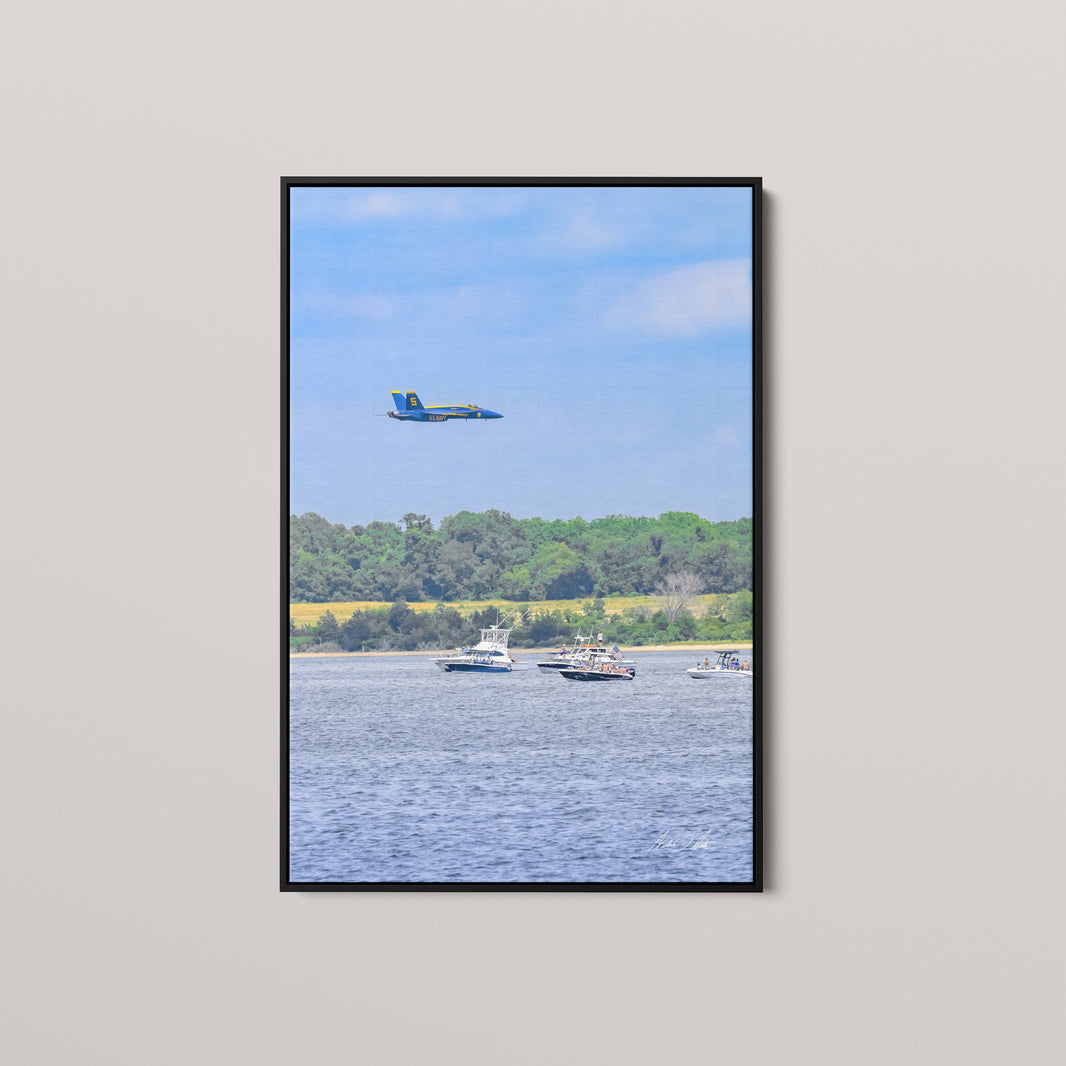 Low Pass — Black framed canvas mockup