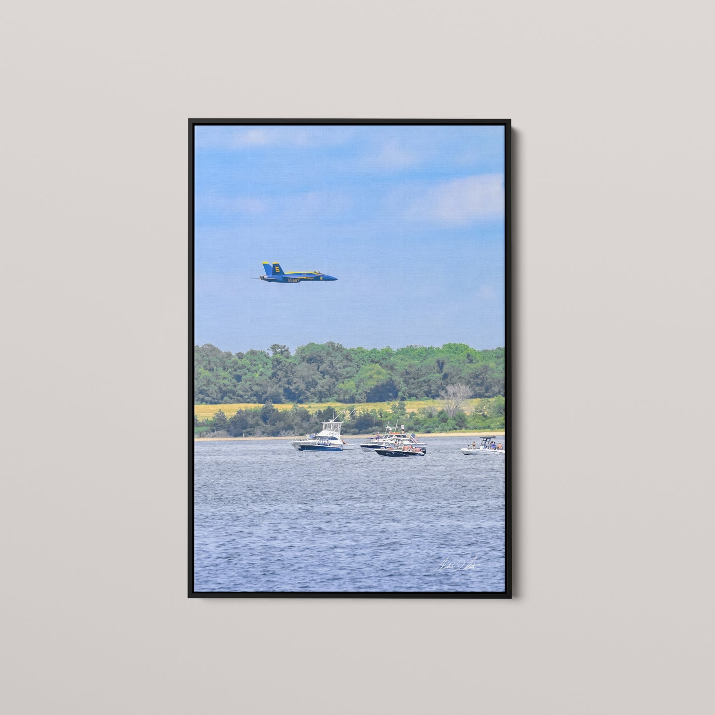 Low Pass — Black framed canvas mockup