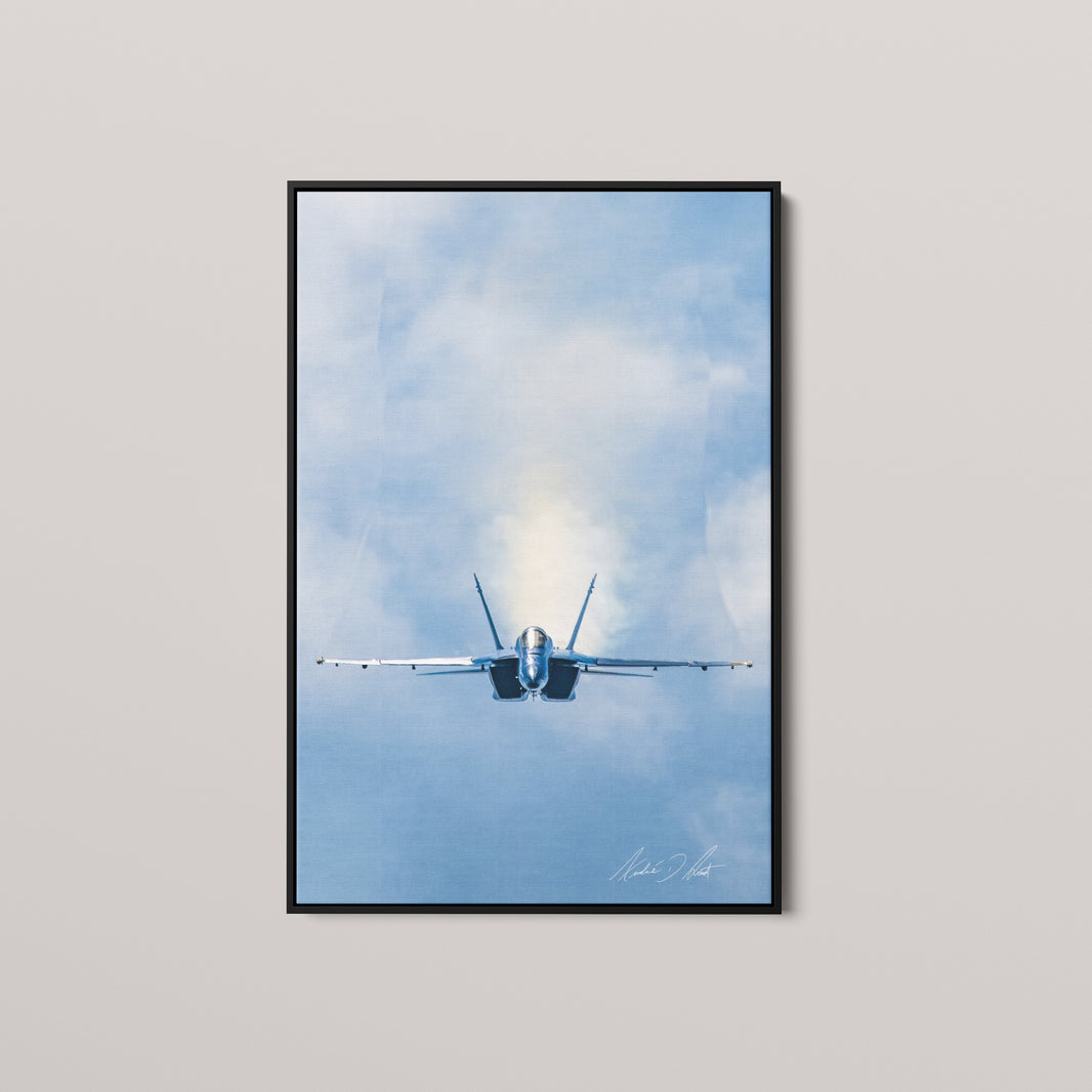 Through the Light — Black framed canvas mockup