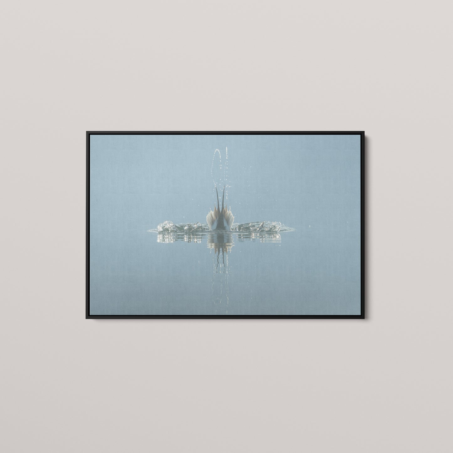 Diving Reflections — Black framed canvas mockup