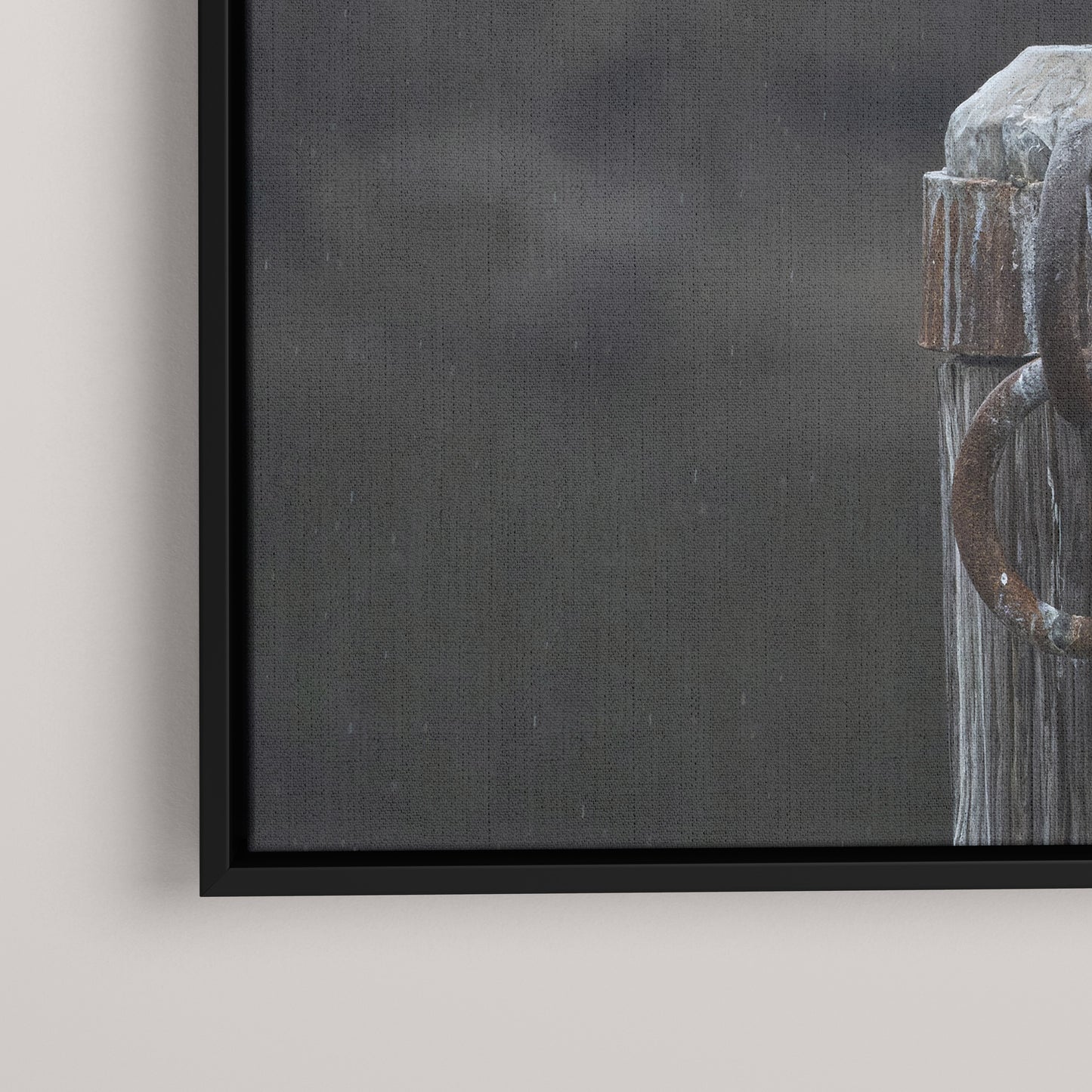 Rainy Day Heron — closeup1-black view