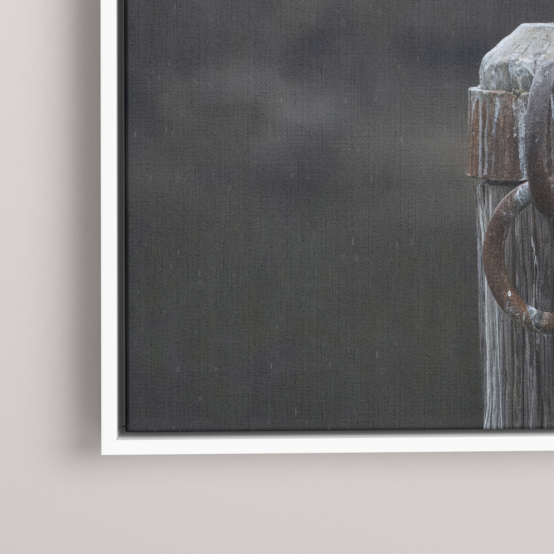 Rainy Day Heron — closeup1-white view